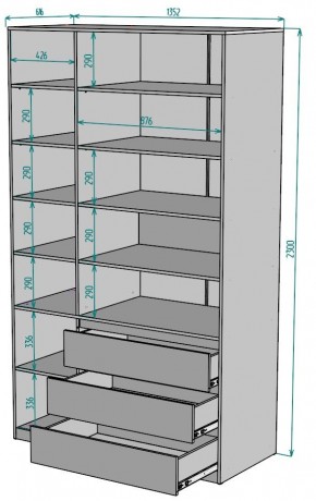 Шкаф Мальта H210 в Качканаре - kachkanar.ok-mebel.com | фото 2