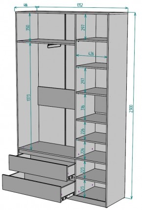 Шкаф Мальта H213 в Качканаре - kachkanar.ok-mebel.com | фото 2