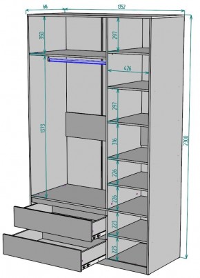 Шкаф Мальта H217 в Качканаре - kachkanar.ok-mebel.com | фото 2