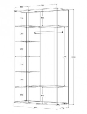 Шкаф Норден 1200 (Дуб Крафт белый) в Качканаре - kachkanar.ok-mebel.com | фото 3