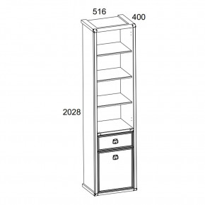 Шкаф открытый 1D1S, MAGELLAN, цвет Сосна винтаж в Качканаре - kachkanar.ok-mebel.com | фото 2