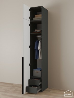 Шкаф с антресолью Linnea MHR-1A-3 2450х400х510 (Графит-М 11.1.25) в Качканаре - kachkanar.ok-mebel.com | фото 5