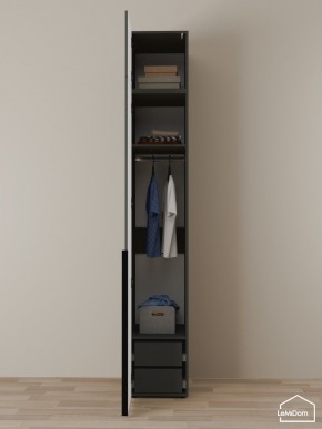 Шкаф с антресолью Linnea MHR-1A-3 2450х400х510 (Графит-М 11.1.25) в Качканаре - kachkanar.ok-mebel.com | фото 6