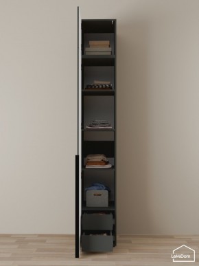 Шкаф с антресолью Linnea MHR-1A-4 2450х400х510 (Графит-М 11.1.25) в Качканаре - kachkanar.ok-mebel.com | фото 4