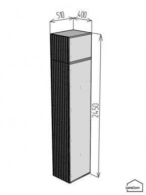 Шкаф с антресолью Linnea MHR-1POA-1 2450х400х510 (Белый-М 11.1.2) в Качканаре - kachkanar.ok-mebel.com | фото 2