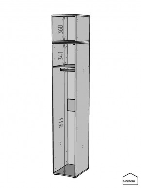 Шкаф с антресолью Linnea MHR-1POA-1 2450х400х510 (Белый-М 11.1.2) в Качканаре - kachkanar.ok-mebel.com | фото 3