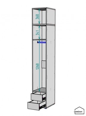 Шкаф с антресолью Linnea MHR-1POA-3 2450х400х510 (Белый-М 11.1.2) в Качканаре - kachkanar.ok-mebel.com | фото 3