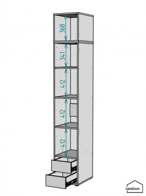 Шкаф с антресолью Linnea MHR-1POA-4 2450х400х510 (Белый-М 11.1.2) в Качканаре - kachkanar.ok-mebel.com | фото 3