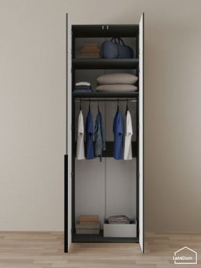Шкаф с антресолью Linnea MHR-2A-1 2450х800х510 (Графит-М 11.1.25) в Качканаре - kachkanar.ok-mebel.com | фото 4