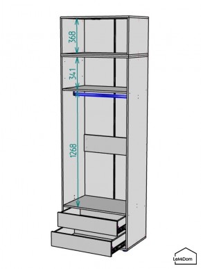 Шкаф с антресолью Linnea MHR-2A-3 2450х800х510 (Белый-М 11.1.2) в Качканаре - kachkanar.ok-mebel.com | фото 3