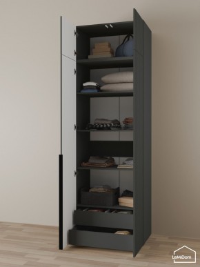 Шкаф с антресолью Linnea MHR-2A-3 2450х800х510 (Графит-М 11.1.25) в Качканаре - kachkanar.ok-mebel.com | фото 6