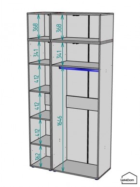 Шкаф с антресолью Linnea MHR-3POA-1 2450х1200х510 (Белый-М 11.1.1) в Качканаре - kachkanar.ok-mebel.com | фото 3