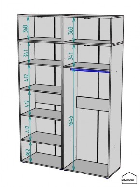 Шкаф с антресолью Linnea MHR-4A-1 2450х1600х510 (Белый-М 11.1.2) в Качканаре - kachkanar.ok-mebel.com | фото 3