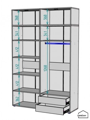 Шкаф с антресолью Linnea MHR-4A-2 2450х1600х510 (Белый-М 11.1.2) в Качканаре - kachkanar.ok-mebel.com | фото 2
