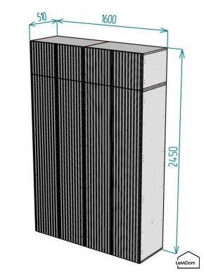 Шкаф с антресолью Linnea MHR-4POA-1 2450х1600х510 (Белый-М 11.1.1) в Качканаре - kachkanar.ok-mebel.com | фото 2