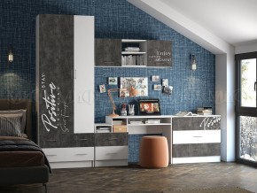 ВЕГА NEW Позитив Шкаф (Бетон темный/белый) в Качканаре - kachkanar.ok-mebel.com | фото 3