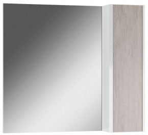 Шкаф-зеркало Uno 80 Дуб серый левый/правый Домино (DU1504HZ) в Качканаре - kachkanar.ok-mebel.com | фото 1