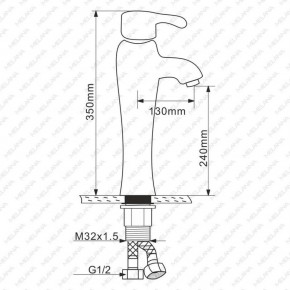 Смеситель д/ум MLN-F-001CBK-M керамический (Черный) в Качканаре - kachkanar.ok-mebel.com | фото 2