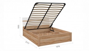 Спальня Дакота Кровать 160 с подъемным механизмом Дуб сонома/Белый глянец в Качканаре - kachkanar.ok-mebel.com | фото 2