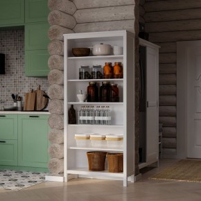 Стеллаж 00 Кантри, массив сосны, цвет белый в Качканаре - kachkanar.ok-mebel.com | фото 4