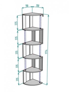 Стеллаж Maria S113-MA (Леда) в Качканаре - kachkanar.ok-mebel.com | фото 2