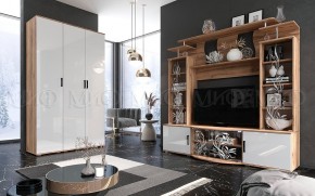 Стенка Виста (Белый глянец/Дуб крафт) в Качканаре - kachkanar.ok-mebel.com | фото 3