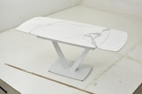 Стол ALATRI 120 GLOSS STATUARIO WHITE SOLID CERAMIC / WHITE, ®DISAUR в Качканаре - kachkanar.ok-mebel.com | фото 2