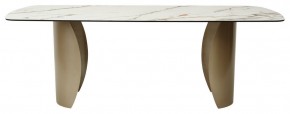 Стол BRONTE 220 KL-188 Контрастный мрамор матовый, итальянская керамика/ Шампань, ®DISAUR в Качканаре - kachkanar.ok-mebel.com | фото 2