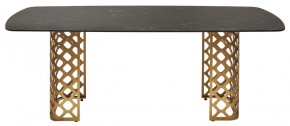 Стол CHIAVARI 220 KL-116 Черный мрамор матовый, итальянская керамика / бронзовый, ®DISAUR в Качканаре - kachkanar.ok-mebel.com | фото 8