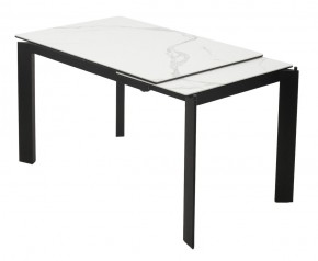 Стол CORNER 120 MATTE STATUARIO Белый мрамор матовый керамика, стекло/ черный каркас, ®DISAUR в Качканаре - kachkanar.ok-mebel.com | фото 3
