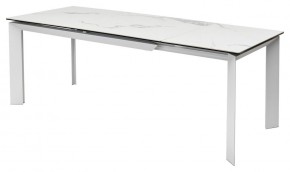 Стол CREMONA 140 HIGH GLOSS STATUARIO Белый мрамор глянцевый, керамика/ белый каркас, ®DISAUR в Качканаре - kachkanar.ok-mebel.com | фото 4