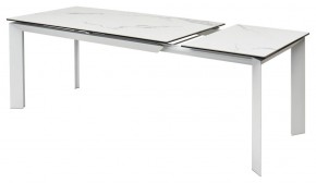 Стол CREMONA 140 HIGH GLOSS STATUARIO Белый мрамор глянцевый, керамика/ белый каркас, ®DISAUR в Качканаре - kachkanar.ok-mebel.com | фото 8