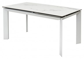Стол CREMONA 140 HIGH GLOSS STATUARIO Белый мрамор глянцевый, керамика/ белый каркас, ®DISAUR в Качканаре - kachkanar.ok-mebel.com | фото 9