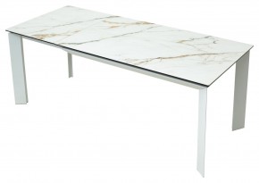 Стол CREMONA 160 KL-188 Контрастный мрамор / белый каркас, ®DISAUR в Качканаре - kachkanar.ok-mebel.com | фото 2