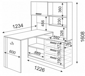 Стол компьютерный ВОЛКЕР М07 (ЯШС) в Качканаре - kachkanar.ok-mebel.com | фото 3
