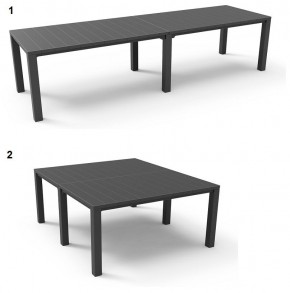 Стол раскладной Джули (Julie Double table 2 configurations) Графит в Качканаре - kachkanar.ok-mebel.com | фото
