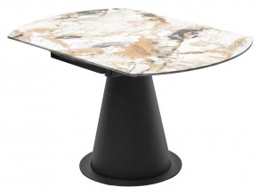 Стол TERAMO 135 GLOSS GRAND JADE SOLID CERAMIC, керамика, поворотн.механизм / Черный каркас, ®DISAUR в Качканаре - kachkanar.ok-mebel.com | фото 11