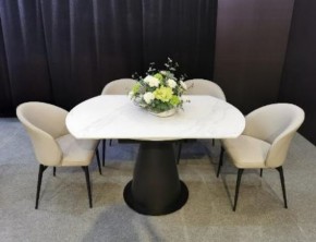 Стол TERAMO 135 GLOSS GRAND JADE SOLID CERAMIC, керамика, поворотн.механизм / Черный каркас, ®DISAUR в Качканаре - kachkanar.ok-mebel.com | фото 3