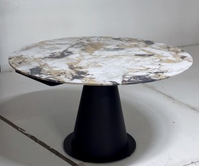 Стол TERAMO 135 GLOSS GRAND JADE SOLID CERAMIC, керамика, поворотн.механизм / Черный каркас, ®DISAUR в Качканаре - kachkanar.ok-mebel.com | фото 5