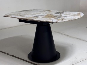 Стол TERAMO 135 GLOSS GRAND JADE SOLID CERAMIC, керамика, поворотн.механизм / Черный каркас, ®DISAUR в Качканаре - kachkanar.ok-mebel.com | фото 9