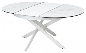 Стол TRENTO 120 HIGH GLOSS STATUARIO Белый мрамор глянцевый, керамика/ белый каркас, ®DISAUR в Качканаре - kachkanar.ok-mebel.com | фото 6