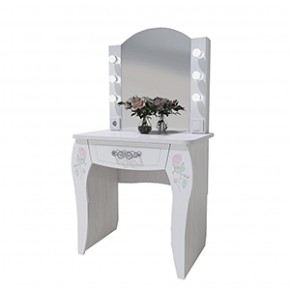 Стол туалетный Розалия №12 + ПОДСВЕТКА (лиственница белая, омела) в Качканаре - kachkanar.ok-mebel.com | фото