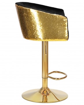 Стул барный DOBRIN DARCY GOLD SHINY, черный велюр с золотыми пайетками в Качканаре - kachkanar.ok-mebel.com | фото 3