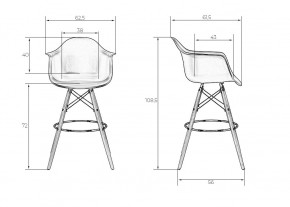 Стул барный DOBRIN DAW BAR, ножки светлый бук, цвет черный в Качканаре - kachkanar.ok-mebel.com | фото 11