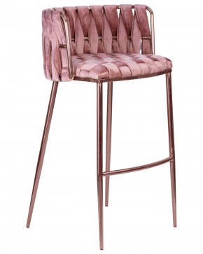 Стул барный DOBRIN EMMA ROSE GOLD, розовый велюр (VF-10) в Качканаре - kachkanar.ok-mebel.com | фото 2