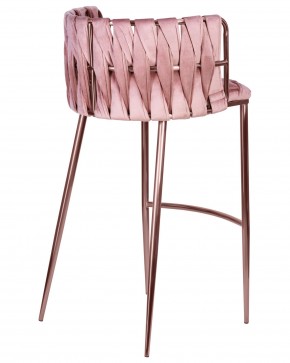 Стул барный DOBRIN EMMA ROSE GOLD, розовый велюр (VF-10) в Качканаре - kachkanar.ok-mebel.com | фото 4