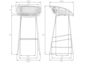 Стул барный DOBRIN FRANK, белый в Качканаре - kachkanar.ok-mebel.com | фото 8