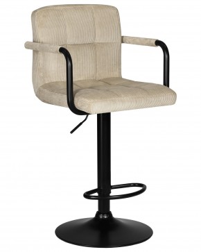 Стул барный DOBRIN KRUGER ARM BLACK, бежевый вельвет (LAR-E2041-04) в Качканаре - kachkanar.ok-mebel.com | фото