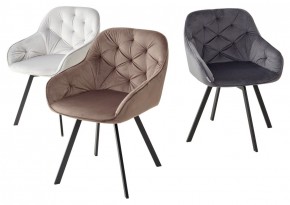 Стул GALE 360 град. поворот. BLUVEL-03 LIGHT GREY, велюр/ черный каркас, М-City в Качканаре - kachkanar.ok-mebel.com | фото 2