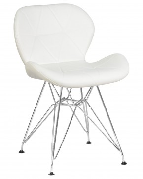 Стул обеденный DOBRIN BUTTERFLY CHROME, ножки хром, цвет белый в Качканаре - kachkanar.ok-mebel.com | фото